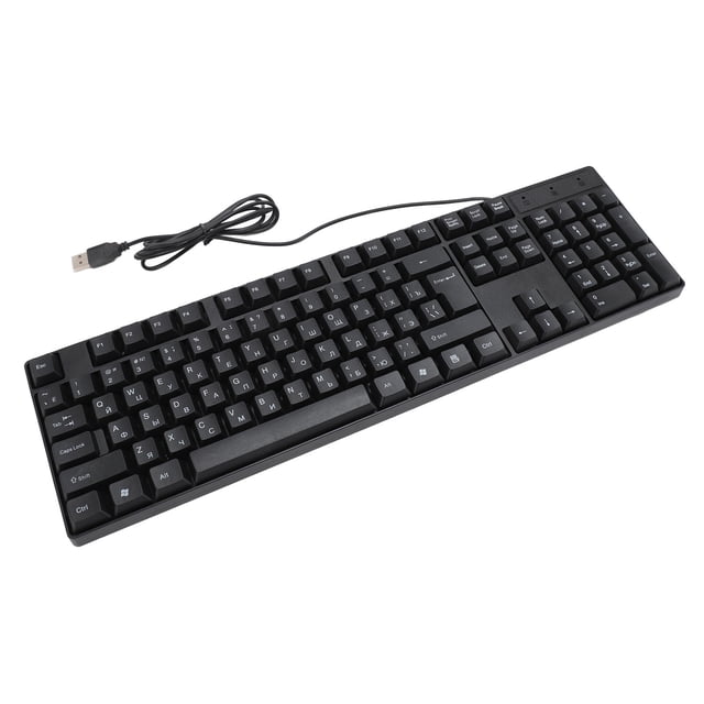 104 Key Computer Keyboard, Russian, Spanish, French Keyboard, 4.9ft Cable USB Wired Small Language Gaming Keyboard, for PC Laptops