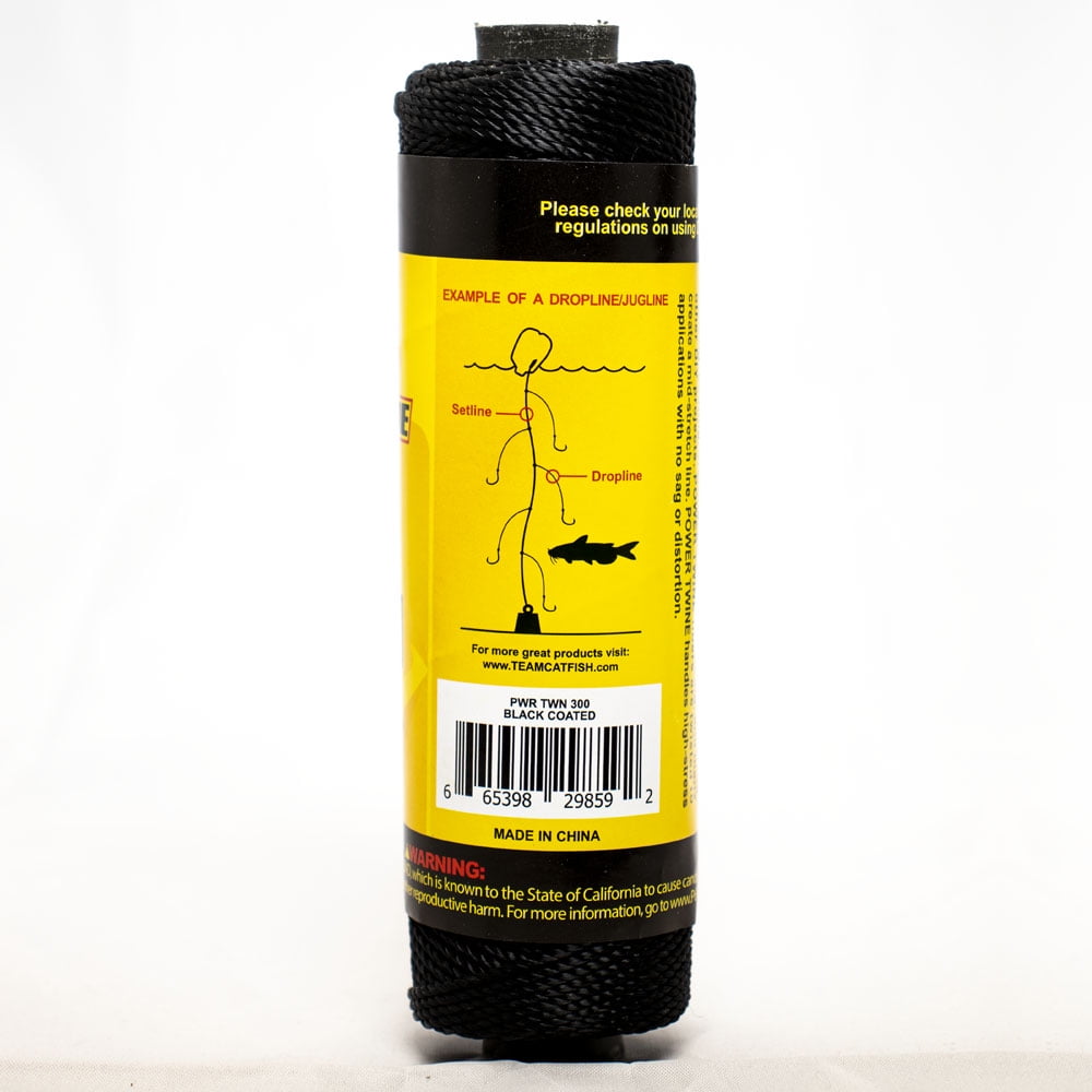 Team Catfish Power Twine 300ft, 113lb Test Coated Black