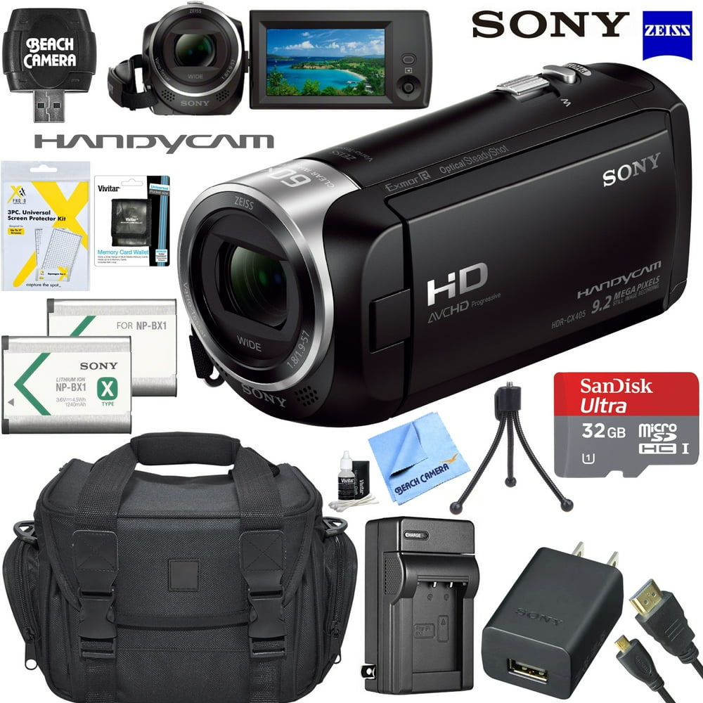 Sony HDRCX405 HD Video Recording Handycam Camcorder Bundle with 32GB
