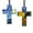 The Starry Night Van Gogh & Cafe Terrace At Night Van Gogh, variant on WIRESTER Set of 2 Aluminum Cross Hanging Ornaments for Christmas Tree Holidays Party Home Office Xmas Tree Decoration Gift - English Bulldog On Teal & Brindle Brown English Bulldog