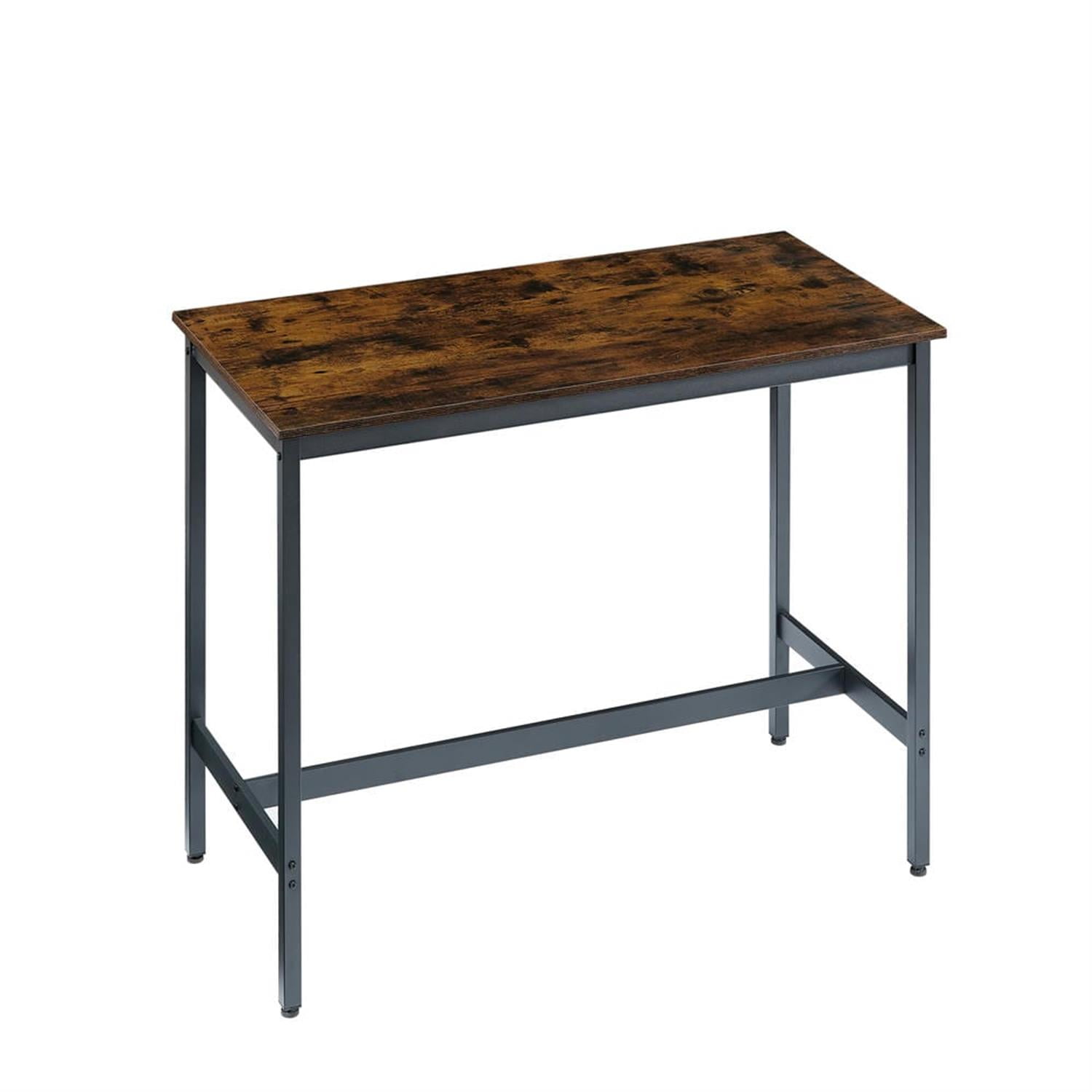 Demi Bonn 7-Piece Dining Table Set with 6 PU Leather Bar Chairs,dustrial Kitchen Bar Table Furniture Sets for Living Room, Brown