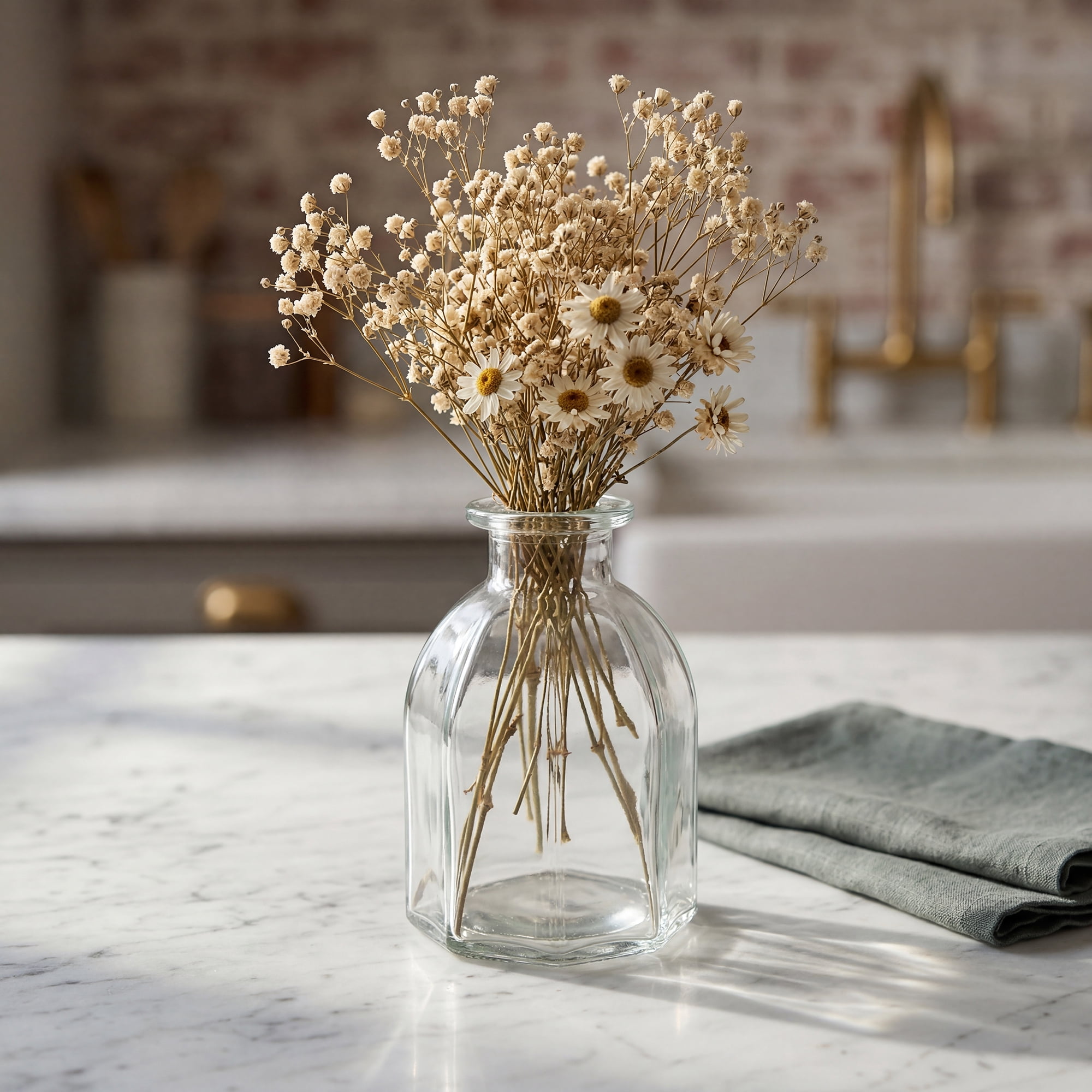 Unique Bargains Glass Bud Vases Set for Small Flower Vases Clear 2.4"L x 2.4"W x 3.9"H