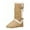 Camel, variant on Women's Snow Boots Fleece Lined Solid Color Mid-Calf Flat Snow Boots For Winter Mid Calf Winter Snow Boots With Buckle