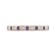 thumbnail image 4 of AFFY 1/3 Cttw Round White Natural Diamond Half-Eternity Wedding Band with Blue Sapphire in 14K Rose Gold Over Sterling Silver (0.31 Cttw) Ring Size-4.5, 4 of 5