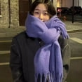 thumbnail image 1 of Bufanda de mujer estilo coreano de moda que combina con todo estudiante cálido mohair bufanda gruesa chal hombres pareja, 1 of 6