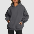 thumbnail image 2 of Eashery Women's Fashion Hoodies Drawstring Long Sleeve Hoodies Tops Hooded Pullover Sweatshirts Womens Hoodies Zip Up (Dark Gray,L), 2 of 5