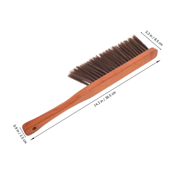 PAMINGONO Fireplace Cleaning Brush with Ergonomic Wooden Handle Soft Bristles for Home Use