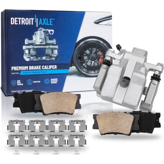 Detroit Axle - Rear Brake Kit for 2012-2017 Toyota Camry, 2013-2018 Avalon Lexus ES300h ES350, Driver Side Disc Brake Caliper w/Bracket Ceramic Brake Pads w/Hardware 2014 2015 2016 Replacement
