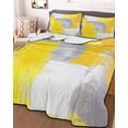 thumbnail image 2 of Quilts Twin XL Size, Yellow Grey Oil Painting Soft Comforter Bedding Set for Bed, Abstract Modern Geometric Lightweight Quilted Bedspread with Pillow Cover(2 Pieces) for All Season, 68x98 Inch, 2 of 6