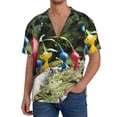 thumbnail image 7 of Lsque Pikmin print Men's Cuban Collar Short Sleeve Shirt Summer Beachwear Casual Button Down Fashionable Vacation Leisure Shirt-X-Large, 7 of 7
