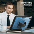 thumbnail image 4 of for Kids Rugged Heavy Duty Case for iPad 10th Gen 10.9 Inch 2022, Shockproof 360 Degree Rotatable Kickstand with Handstrap Protective Hybrid Cover Case for iPad 10th Generation, Navyblue, 4 of 10
