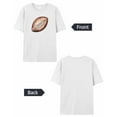 thumbnail image 6 of T Shirts for Women Short Sleeve Cotton Crewneck T-Shirt, American Rugby Sport Tee Tops Casual Basic T-Shirts, XS-5XL White XXL, 6 of 7