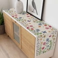 thumbnail image 4 of Spring Floral Table Runner - 72 Inch Long, Kitchen Dining Table Runner Dresser Scarves, Pink Blue Flowers Butterfly Rustic Farmhouse Decor for Coffee Tables Wedding Party Banquet, 4 of 8