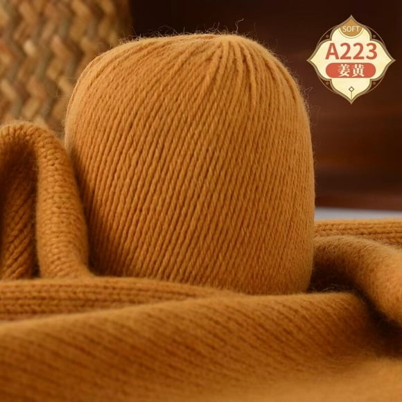 XmhyTop-A Hilo de lana de lujo de 100 g, hilo suave para tejer a crochet, ideal para hacer suéteres, gorros y bufandas, C23