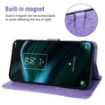 thumbnail image 5 of Asuwish Compatible with TCL Stylus 5G 2022 Wallet Phone Case and Tempered Glass Screen Protector Flip Credit Card Holder Stand Mandala Flower Cell Cover for TLC Stylo G5 6.81 T779W Women Men Purple, 5 of 8