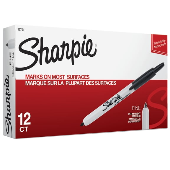 Sharpie Retractable Permanent Marker, Fine Point, Black