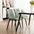 thumbnail image 3 of YOUNIKE Upholstered Dining Chairs with Metal Legs Set of 2 Modern Kitchen Dinner Side Chair, Light Green, 3 of 9