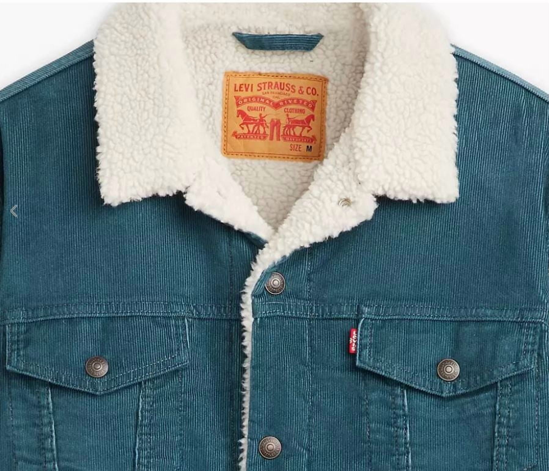 Levi's Men's Corduroy Sherpa Lined Trucker Jacket Medium Blue US