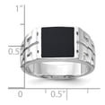 thumbnail image 5 of Sterling Silver Rhodium-plated Polished Black Onyx Men's Ring, 5 of 6