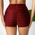 thumbnail image 2 of Workout Shorts Women Crisscross Hollow-Out Plaid Biker Short Leggings High Waisted Belly Control Stretch Shorts (S, Red|Plaid), 2 of 6