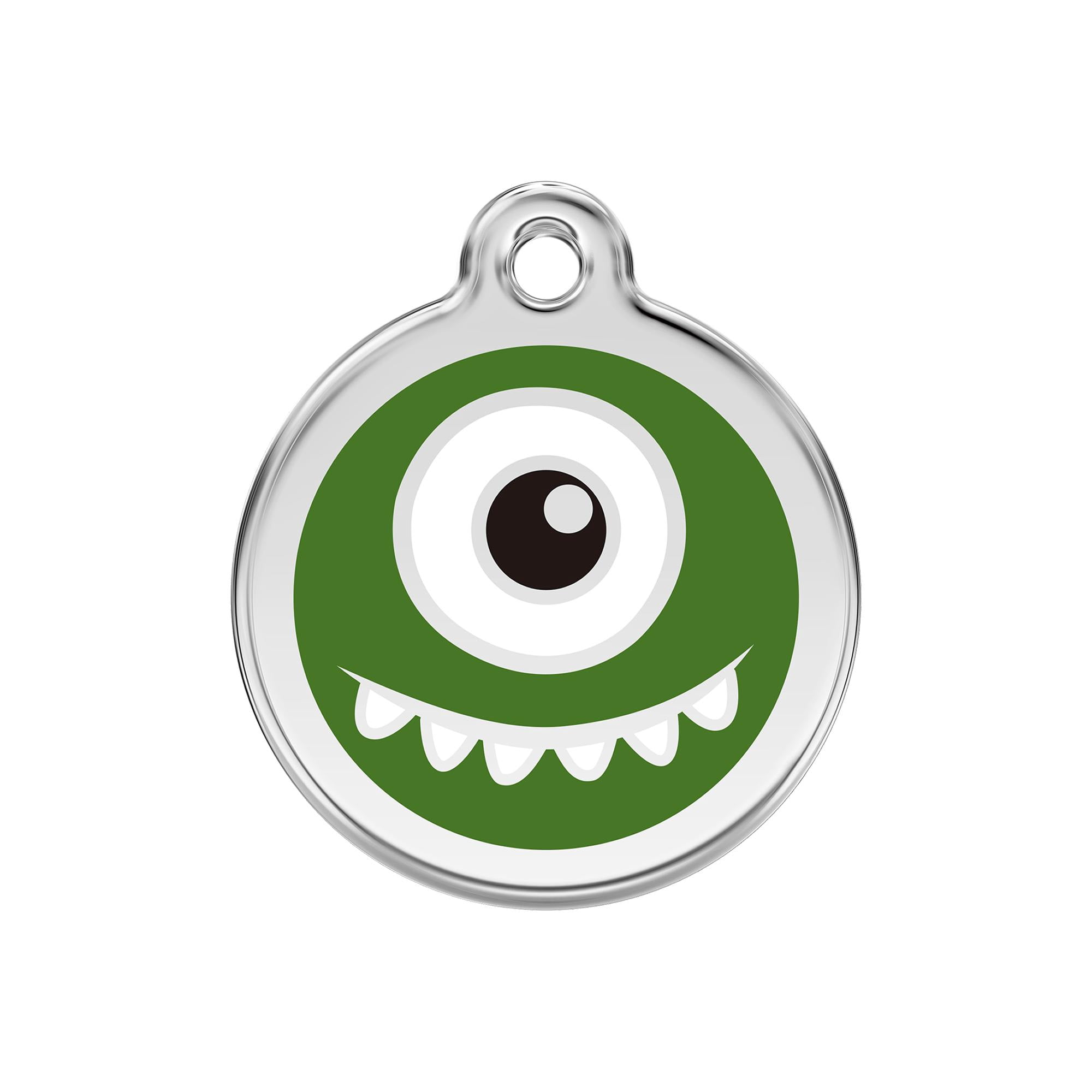 Red Dingo Stainless Steel Enamel Personalized Engraved Pet ID Tag, Green, Medium