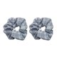thumbnail image 2 of 2pz Scrunchies de Tela para Cabello Hair Banda Elástica Goma Boho para Cabello Ponytail Joyería de Fiestas Cumpleaños gris Yinane Goma para el pelo estilo cuadros, 2 of 6
