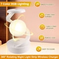 thumbnail image 4 of Luz LED Giratoria de 360° con Cargador Inalámbrico, Lámpara de Escritorio Inalámbrica, Luz LED Levitante Recargable, Color ., 4 of 5