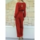 thumbnail image 2 of Mono Happy Sailed para mujer, casual, holgado, rojo con cinturón, talla grande, 2 of 7
