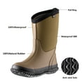 thumbnail image 2 of MCIKCC Kids Waterproof Pull-On Rubber Rain Boots for Toddler Boys & Girls, Army Green, 13, 2 of 5