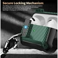 thumbnail image 2 of Airpods Pro 2/Pro Case Lock with Cleaner kit&Replacement Ear Tips(S/M/L), Rugged AirPod Pro 2nd/1st Generation Protective Cover for iPod Pro Gen 2023/2022/2019 with Keychain, Black/Green, 2 of 7