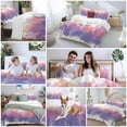 thumbnail image 6 of Orange Purple Forest Silhouette Bedding 3 Piece Duvet Cover Set Twin Size, Watercolor Forest Trees Retro Microfiber Comforter Cover with Zipper Closure & Pillowcases, FadeResistant Quilt Cover, 6 of 9