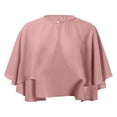 thumbnail image 4 of HNMKIU Elegant Long Layer Bridal Chiffon Wrap Shawl for Evening Parties Beach Coverups and Formal Events Lightweight Elegant Shoulder Wrap for Seasonal Wear Pink,One Size, 4 of 5