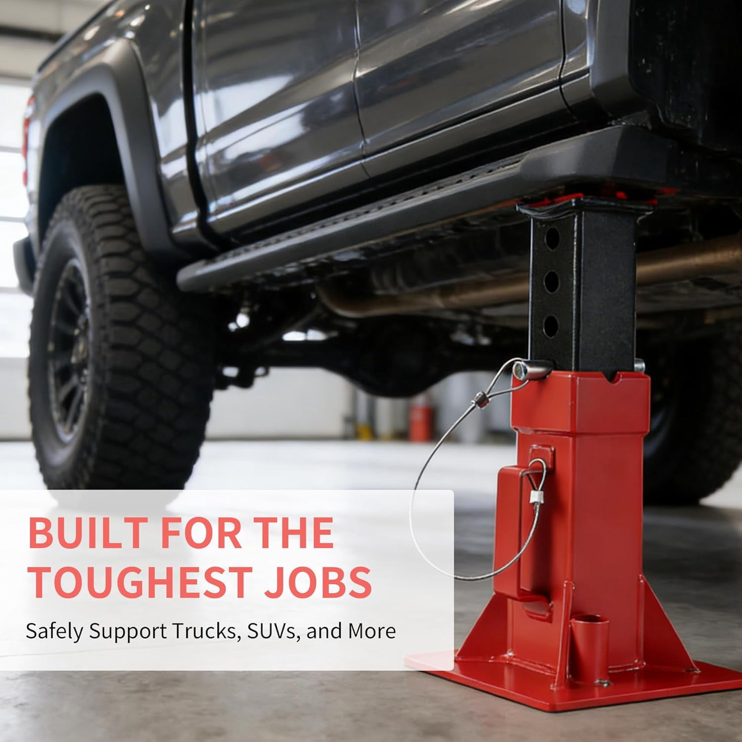 QinaQin 2 PC 12 Ton Pin Type Car Jack Stands,Professional Heavy Duty Pin-Style Supports with Quick-Release Locking for Trucks,RVs,Red