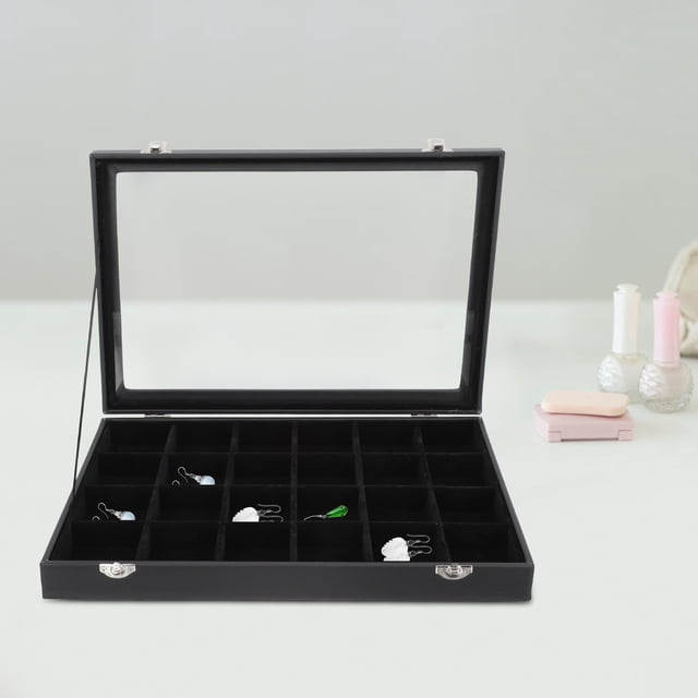 YOSADIER 1Ud Estuche Transparente Para Almacenar Joyería Con Negro