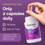 Conceive Plus Women's Fertility Support, Folic Acid, Biotin, L-Arginine and Taurine - 60 Capsules