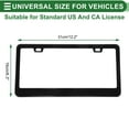 thumbnail image 3 of Unique Bargains License Plate Frame Stainless Steel Car License Plate Frame Bracket with Screws Caps 2 Hole Square Oval Hole Wide Frame Black, 3 of 6