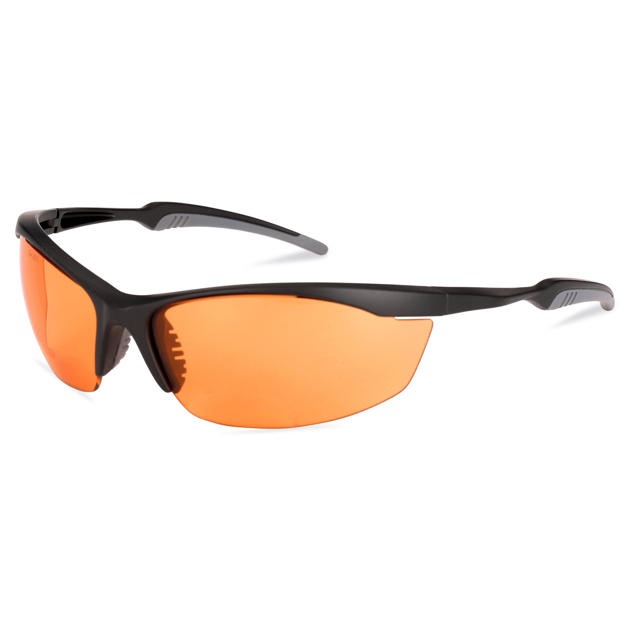 Safety Vu Bifocal Safety Glasses Black Frame with Orange Tint +1.50 Magnifier.