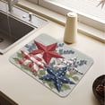 thumbnail image 5 of Dish Drying Mat Absorbent Dish Drainer Kitchen Counter 23.6x19.7inch Dish Drying Pad for Countertops Sinks Draining Racks Red White and Blue Stars, 5 of 9