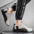 thumbnail image 3 of CORASUN Men's Fashion Athletic Trainers, Sleek Wrap-Around Sole Casual Sneakers, Comfortable Lightweight Walking Shoes for Urban Leisure and Outdoor Activities, Black & White, 3 of 10