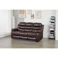 thumbnail image 5 of Faux Leather Manual Reclining Sofa with LED Lights With Drop Down Table, 5 of 5
