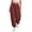 Wine, variant on cocolona Womens Summer Casual Loose Joggers Solid Color Elastic Waist Workout Gym Beach Trousers with Pocket