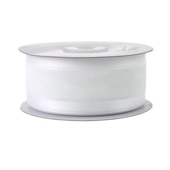 Satin Edge Sheer Organza Ribbon, 1-1/2-Inch, 25-Yard, White