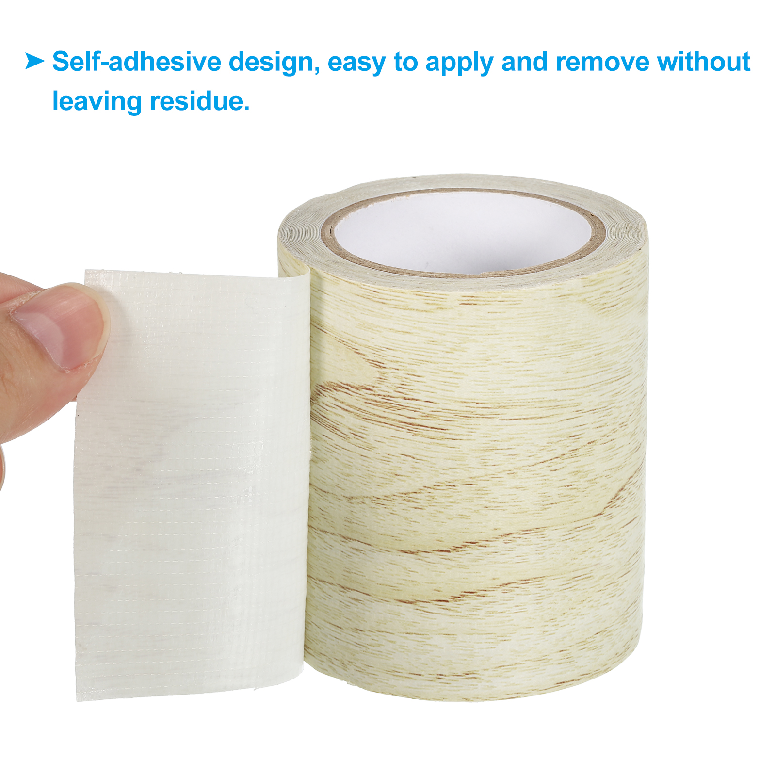Unique Bargains Wood Grain Repair Tape Self Adhesive Realistic Patch Grey Oak