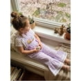 thumbnail image 5 of Gifts for Boys and Girsl Toddler Girls Easter Plaid Jumpsuit Sleeveless Bell Bottom Romper with Bunny Ear Straps and Egg Embroidery Soft Stretch Outfit for 12 Months to 5 Years, 5 of 7