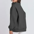 thumbnail image 7 of Womens Zipper Sweatshirts Turtleneck Long Sleeve Pullovers Casual Loose Top T Shirts, 7 of 7