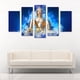 thumbnail image 2 of Juego de Cuadros Decorativos, Buda con Aura Azul y Estilo Energético, 5 Piezas, Ideal para Sala y Oficina, 150x80cm, 2 of 5