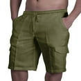 thumbnail image 1 of Solid Color Cargo Pants for Men‘s Summer Style  Slim Fit Casual Shorts, 1 of 5
