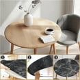 thumbnail image 3 of Round Fitted Tablecloth with Elastic Edge Design Table Cover Waterproof Stain-Resistant Wipeable Table Cloth Best for 42"-46" Round Tables for Outdoor Indoor Black Marble, 3 of 4