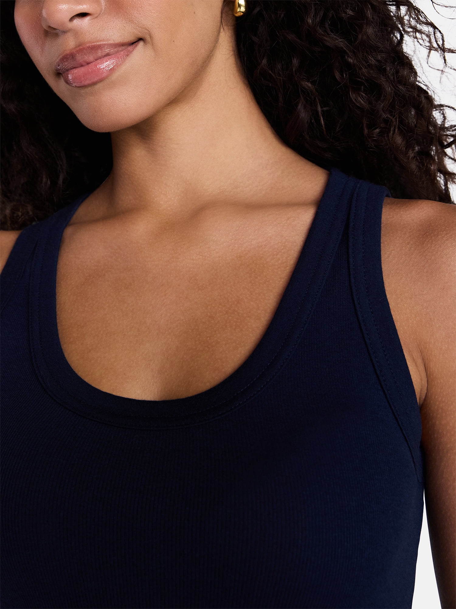 Time and Tru Women's Ribbed Tank Top, Sizes XS-XXXL