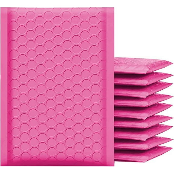 Yens Poly Bubble Mailer, Cushioning Padded Envelopes for Shipping, Mailing, Packaging,PM#5-200pcs (10.5 X 15 in)-Hot Pink